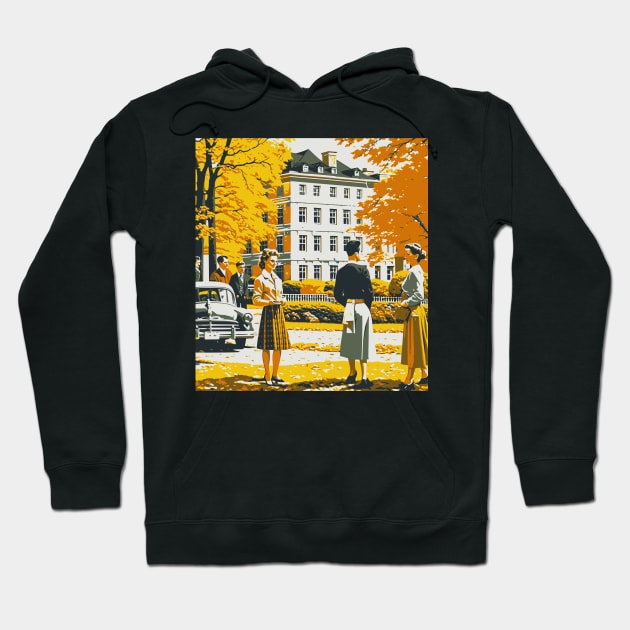 Mid-Century Campus in Autumn Hoodie by JSnipe